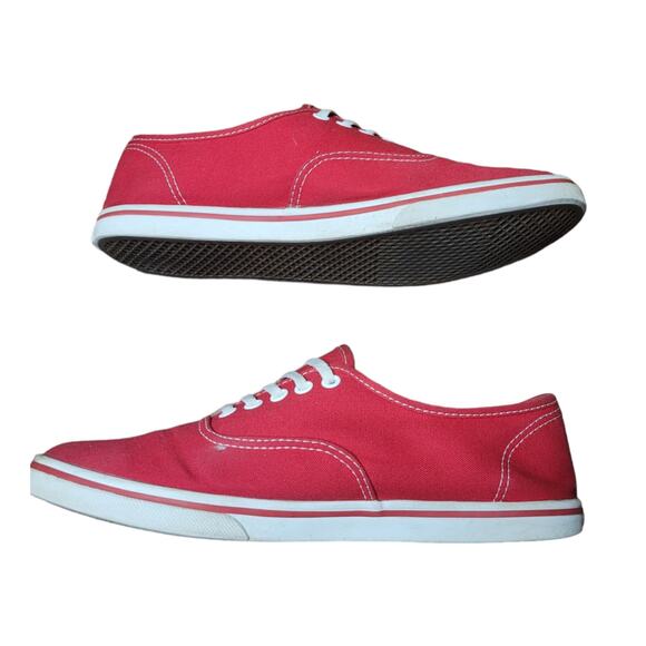 Vans TB4R Mens 6.5 Red Canvas Skate Shoes Skateboarding White Contrast Sole - Picture 9 of 10